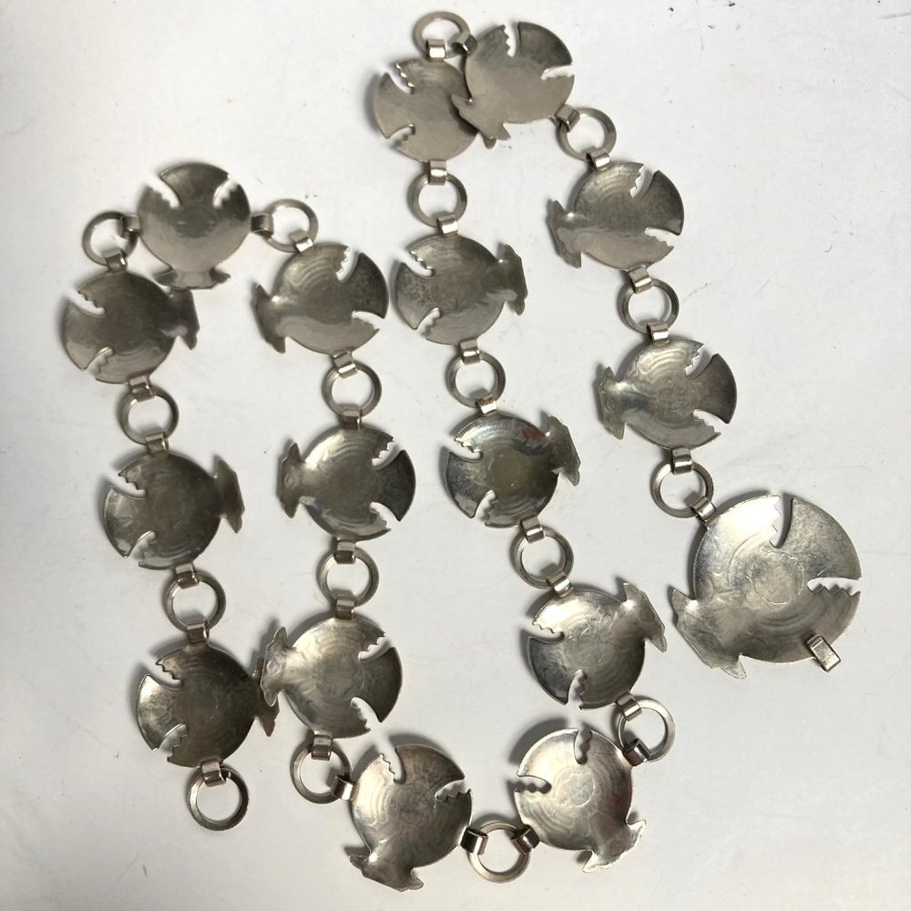 Vintage Silver Thunderbird Chain Belt Silver Small Southwestern Adjustable - Picture 5 of 7